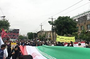 مردم کرمانشاه امروز مظلومیت فلسطین را فریاد زدند