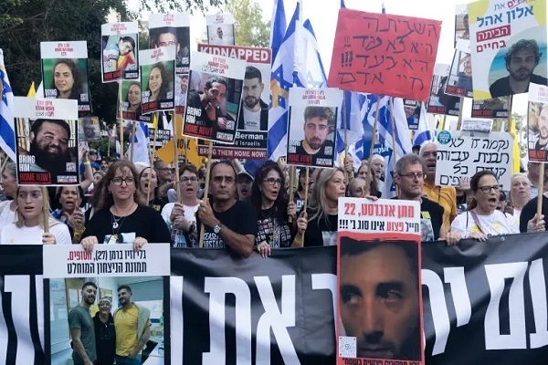 برپایی تظاهرات در تل‌آویو برای پایان جنگ غزه و بازگرداندن اسرا