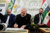 دست‌نوشته قالیباف در دفتر یادبود عتبه حسینی(ع)